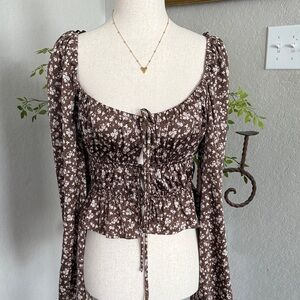 Floral Brown Women's Top